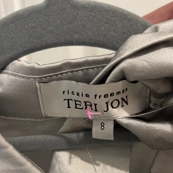 NWT Rickie Freeman Teri Jon taffeta floral front-button cocktail dress, Size 8 - Picture 10 of 15